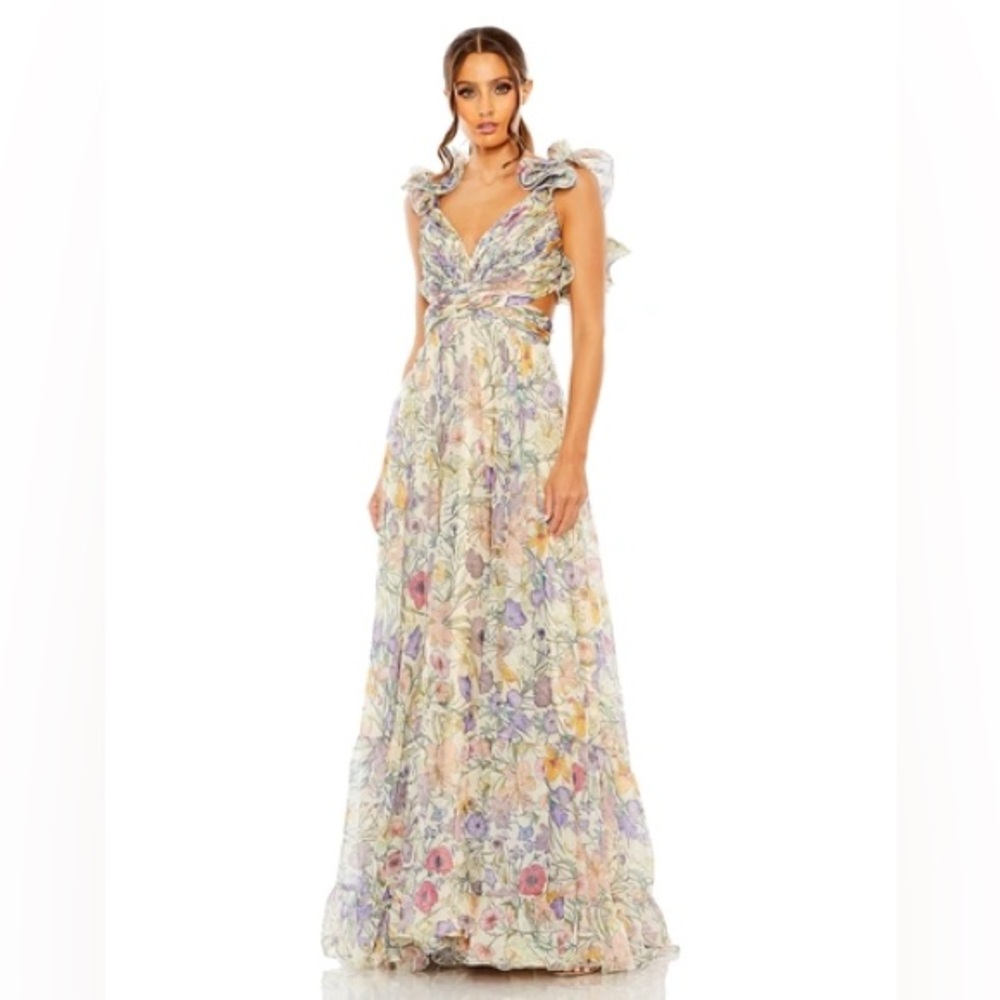 Mac Duggal Floral Multicolor Gown